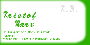 kristof marx business card